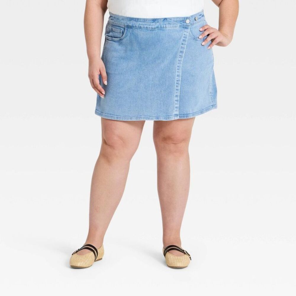 Women's Short Jean Skort - Ava & Viv Light Wash 20